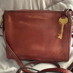 Fossil Women's Rich Brown Leather Crossbody Bag